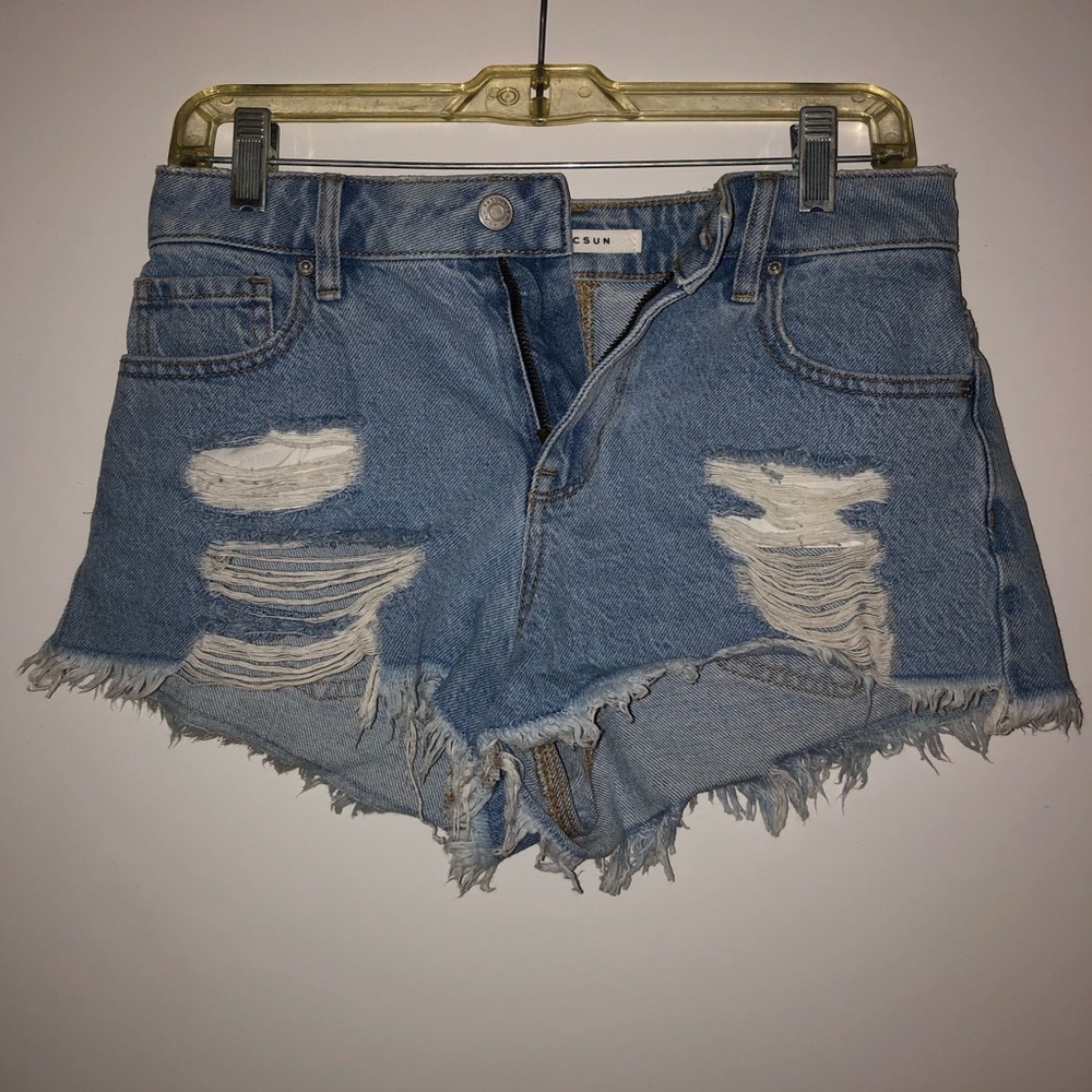 Pacsun High Rise Distressed Jean Shorts